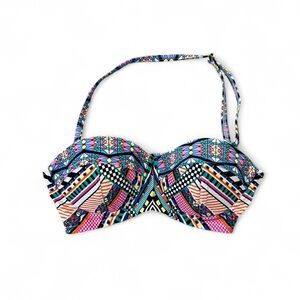 Jessica Simpson Colorful Geometric Bikini Top